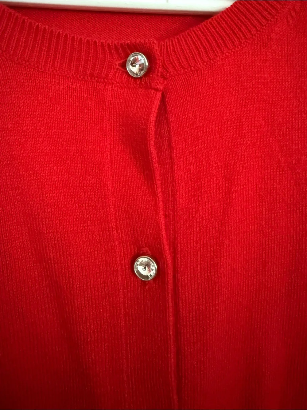 Ann Taylor Classic Button Cardigan - Red - Picture 7 of 8